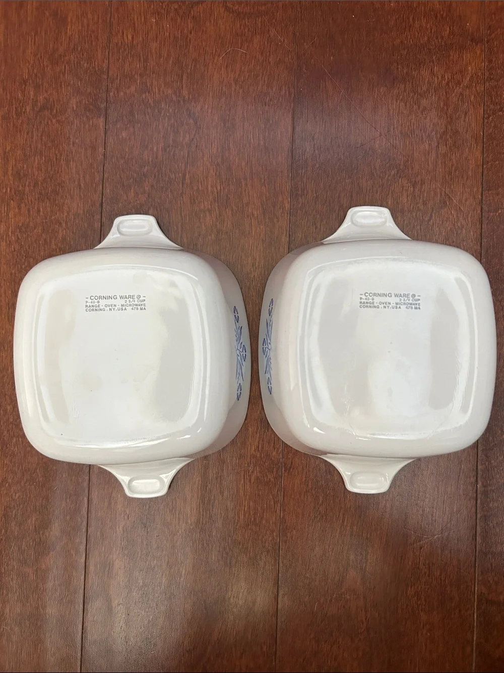 Set of 2 Vintage CorningWare Dishes Featuring the Iconic Blue Corn Pattern
